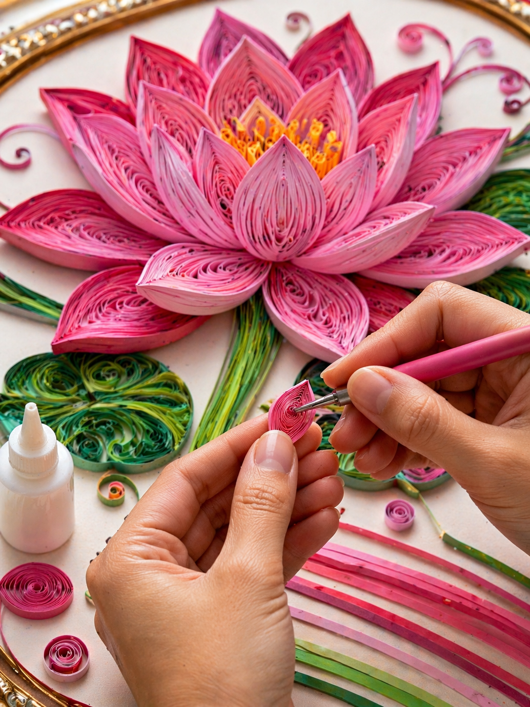 The paper quilling process at Lush Crafts